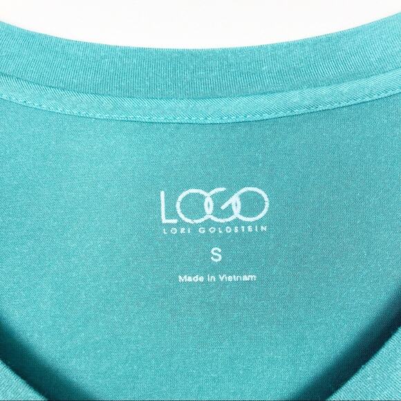 LOGO Lori Goldstein Green 3/4 Tunic Pocket Shirt Sz S - Picture 3 of 6